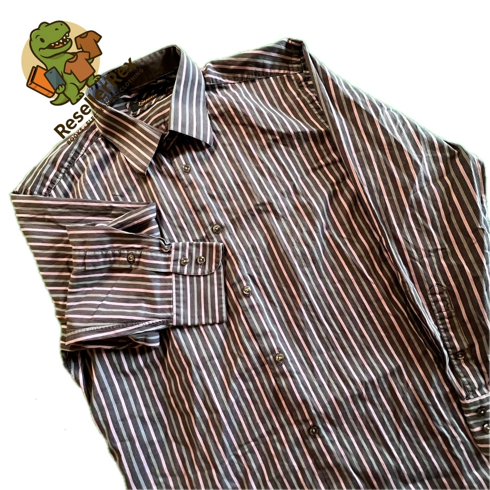 Broletto Mens Striped Dress Shirt 15 1/2 32 33‎ Button Down Long Sleeve  32/33